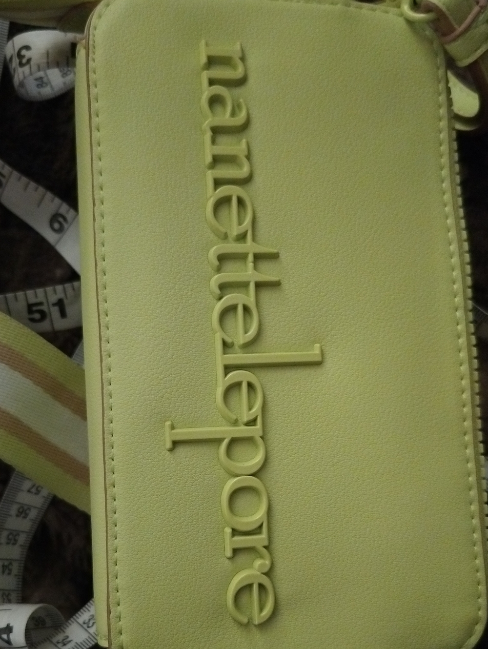 Nanette Lepore Neon Yellow Crossbody Bag with Logo Tag Size: 7x4x2